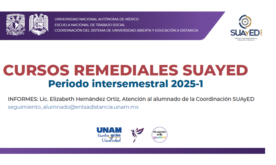 Cursos Remediales SUAyED 2025-1