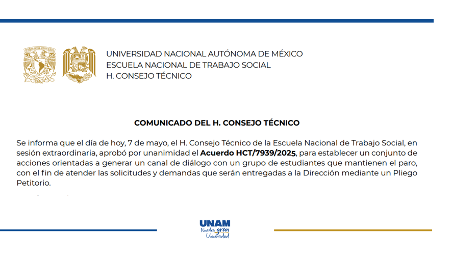 Comunicado HCT 07 mayo 2025