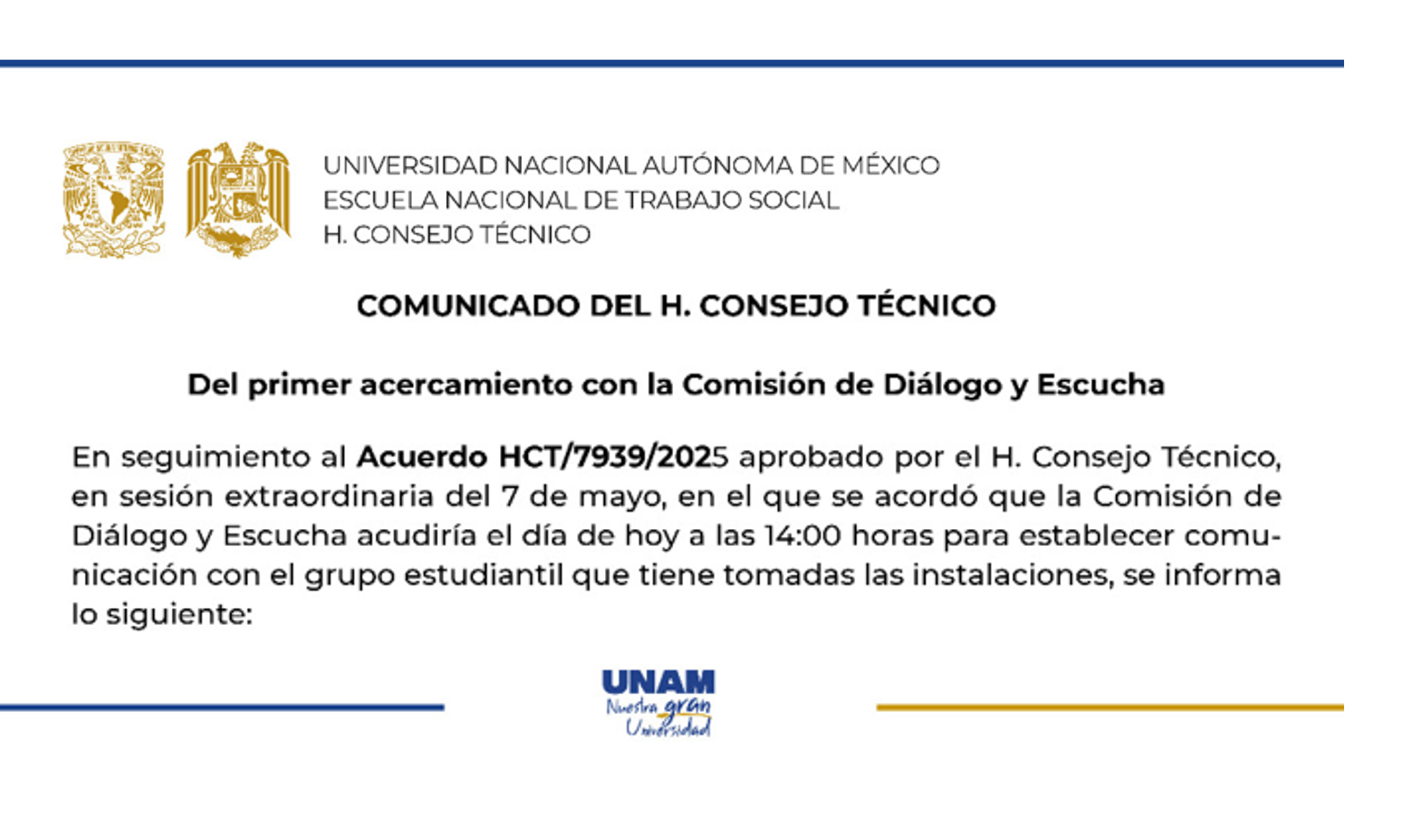 Comunicado 08 mayo 2025