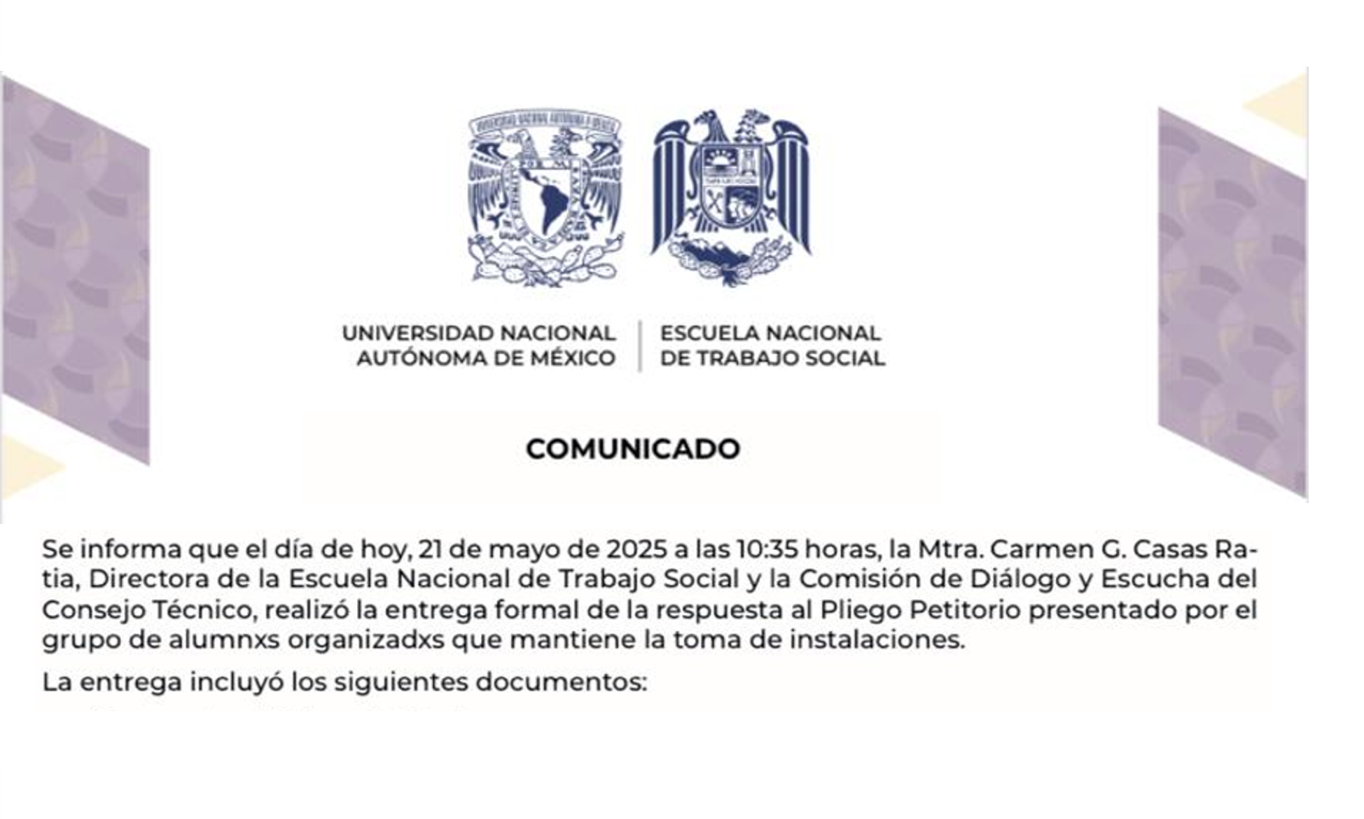 Comunicado Completo 21 may 25