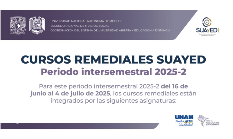 Convocatoria Cursos Remediales SUAyED 2025-2